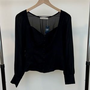 NWT Abercrombie Button Front Sweetheart Neckline Top Size S